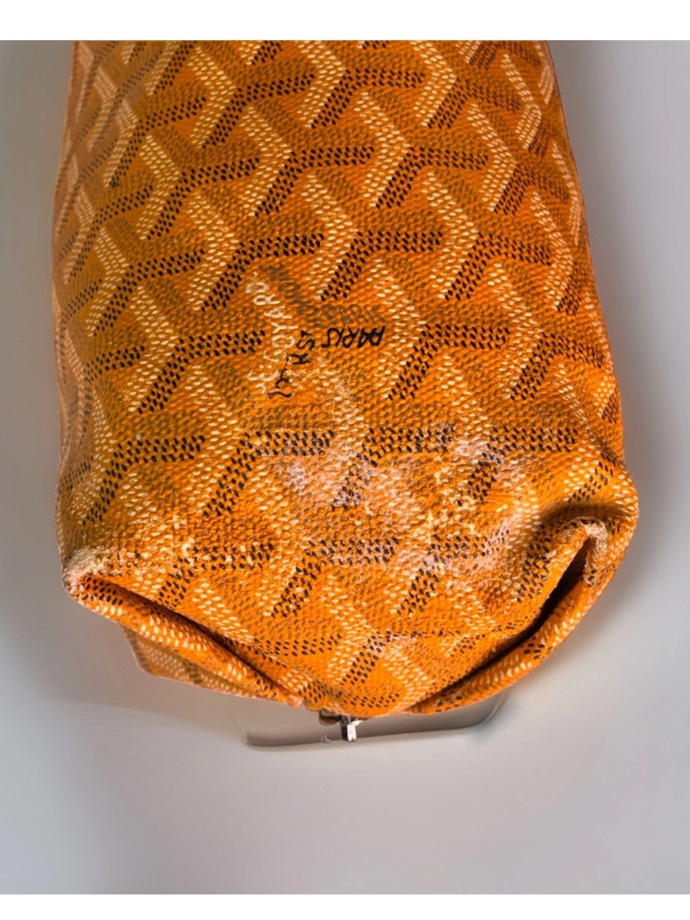 Vintage Goyard Boeing 25 Toiletry Travel Zip Pouch Yellow Monogram Coated Canvas - Picture 5 of 5